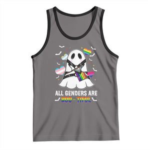 Funny Halloween LGBT Tank Top All Genders Are Bootiful Rainbow Flag TS09 Deep Heather Black Print Your Wear