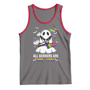 Funny Halloween LGBT Tank Top All Genders Are Bootiful Rainbow Flag TS09 Deep Heather Red Print Your Wear