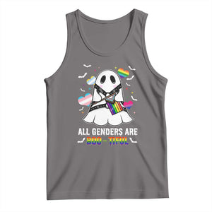 Funny Halloween LGBT Tank Top All Genders Are Bootiful Rainbow Flag TS09 Deep Heather Print Your Wear