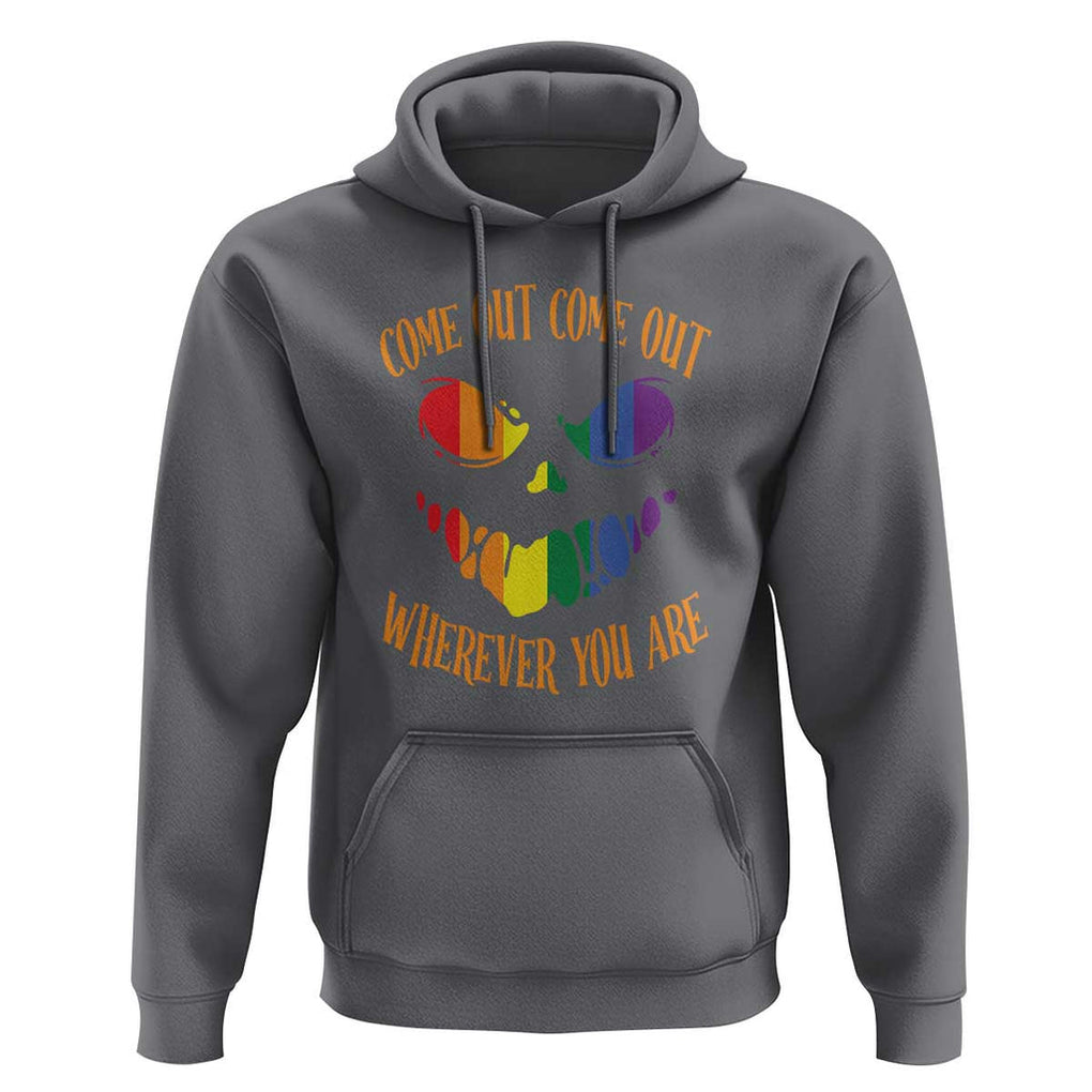 Funny Halloween LGBT Hoodie Come Out Wherever You Are TS09 Charcoal Print Your Wear