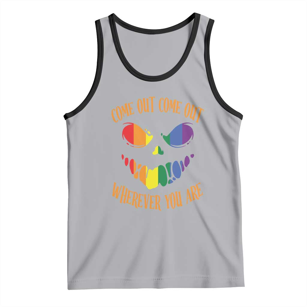 Funny Halloween LGBT Tank Top Come Out Wherever You Are TS09 Athletic Heather Black Print Your Wear