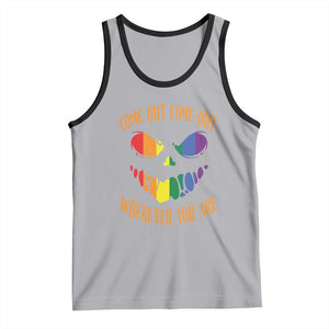 Funny Halloween LGBT Tank Top Come Out Wherever You Are TS09 Athletic Heather Black Print Your Wear