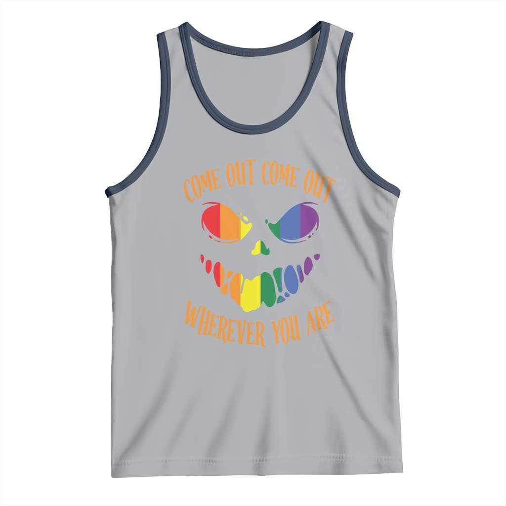 Funny Halloween LGBT Tank Top Come Out Wherever You Are TS09 Athletic Heather Navy Print Your Wear