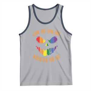 Funny Halloween LGBT Tank Top Come Out Wherever You Are TS09 Athletic Heather Navy Print Your Wear