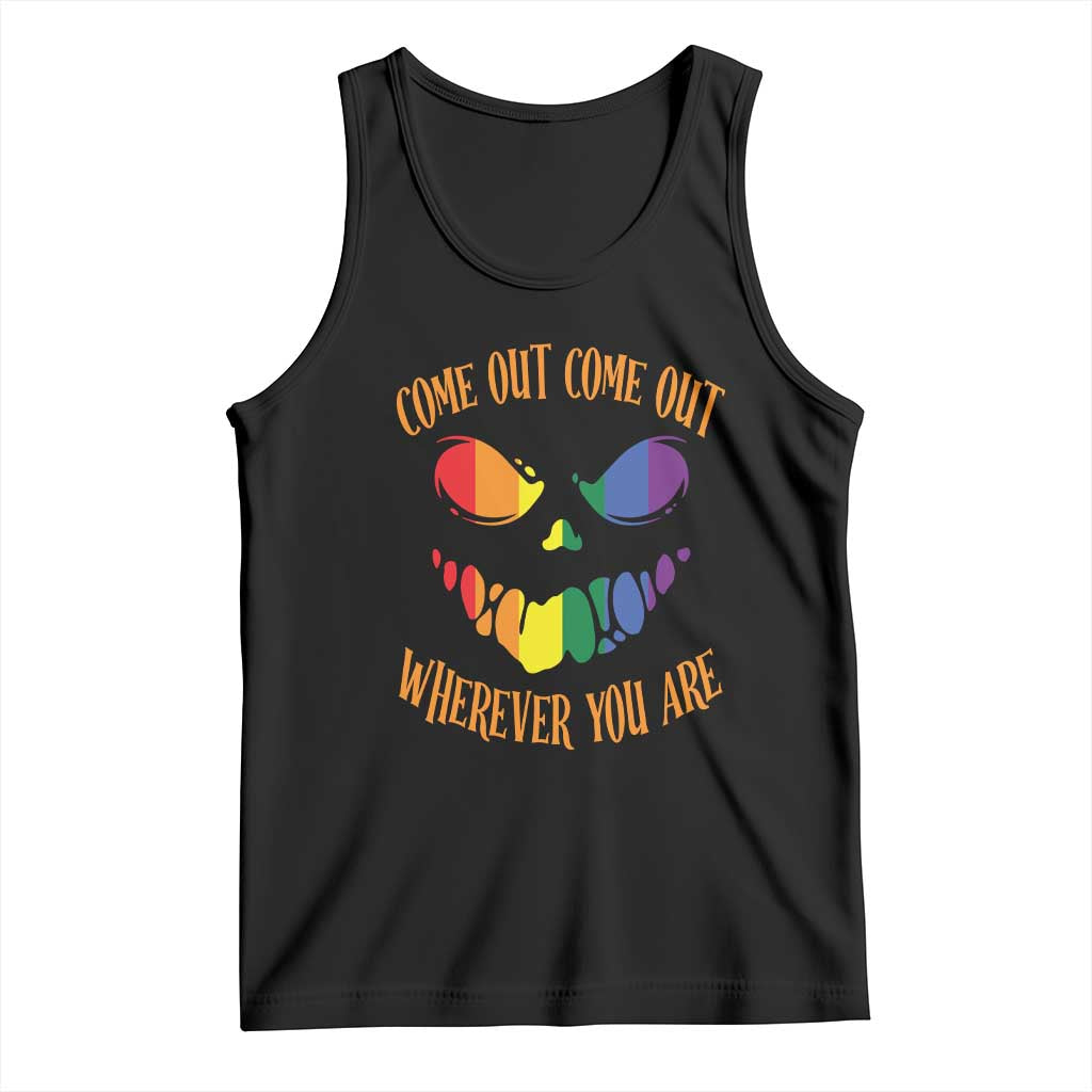 Funny Halloween LGBT Tank Top Come Out Wherever You Are TS09 Black Print Your Wear