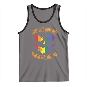 Funny Halloween LGBT Tank Top Come Out Wherever You Are TS09 Deep Heather Black Print Your Wear