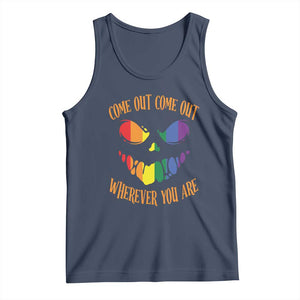 Funny Halloween LGBT Tank Top Come Out Wherever You Are TS09 Navy Print Your Wear
