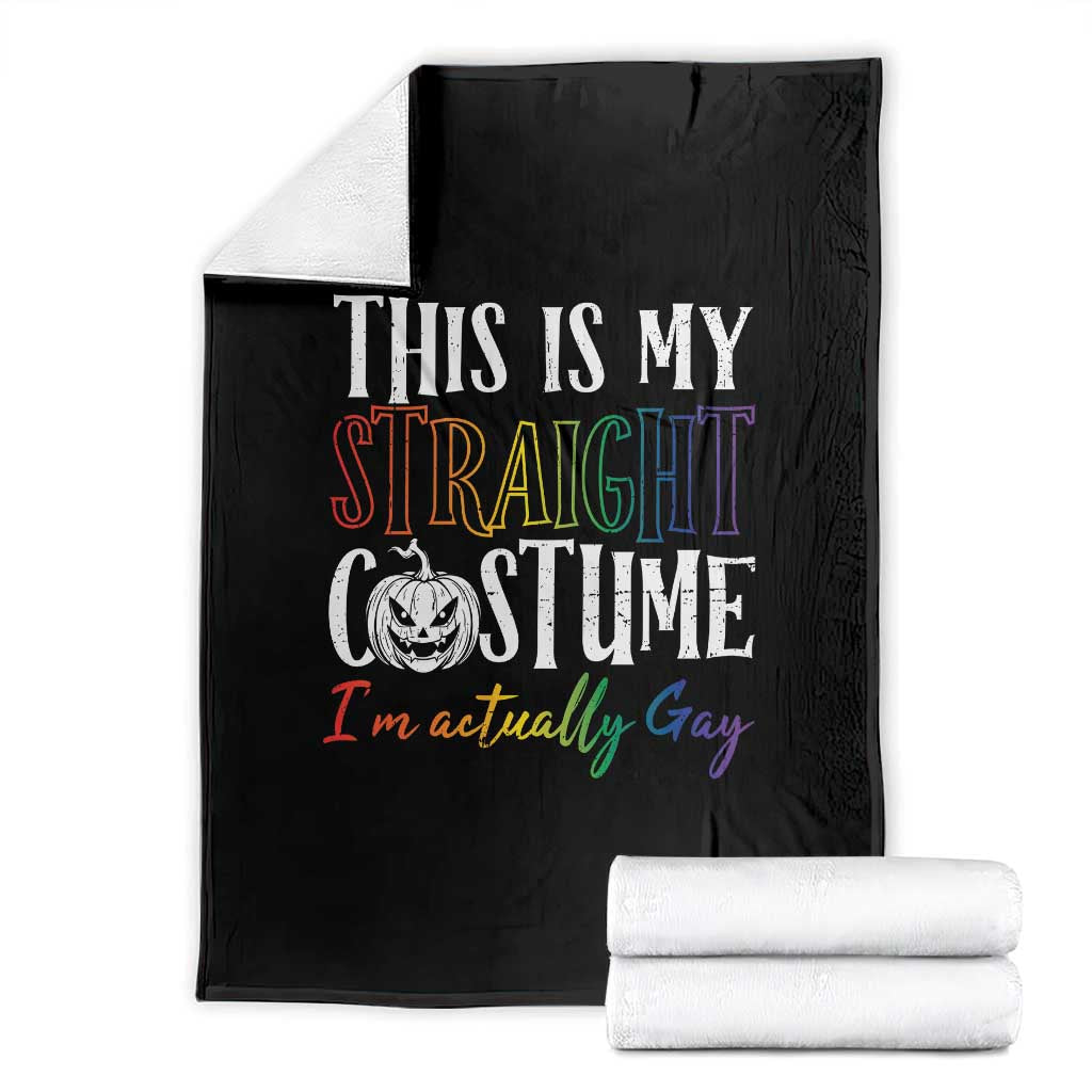 Funny Halloween LGBT Throw Blanket This Is My Straight Costume TS09 Black Print Your Wear