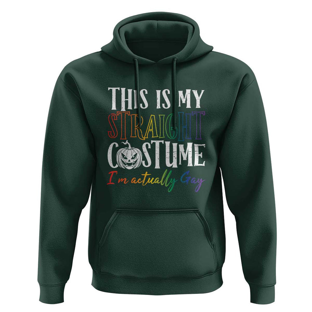 Funny Halloween LGBT Hoodie This Is My Straight Costume TS09 Dark Forest Green Print Your Wear