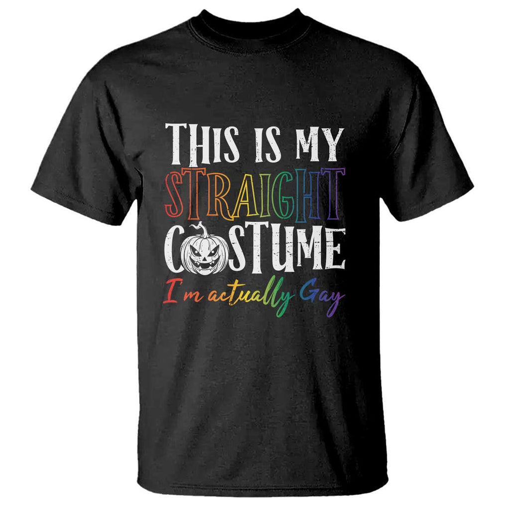Funny Halloween LGBT T Shirt This Is My Straight Costume TS09 Black Print Your Wear