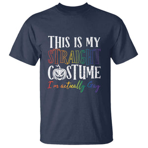Funny Halloween LGBT T Shirt This Is My Straight Costume TS09 Navy Print Your Wear