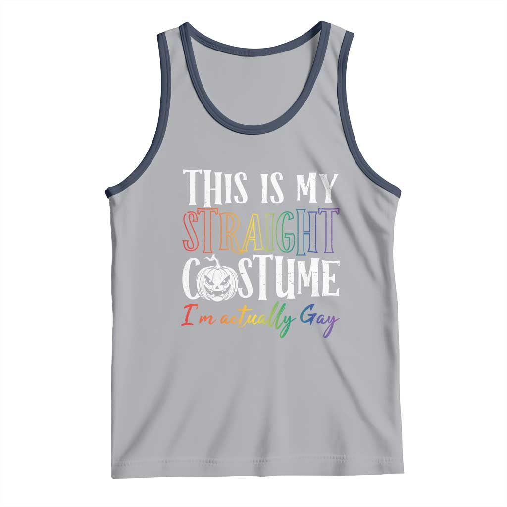 Funny Halloween LGBT Tank Top This Is My Straight Costume TS09 Athletic Heather Navy Print Your Wear