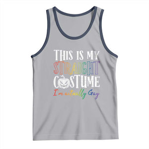 Funny Halloween LGBT Tank Top This Is My Straight Costume TS09 Athletic Heather Navy Print Your Wear
