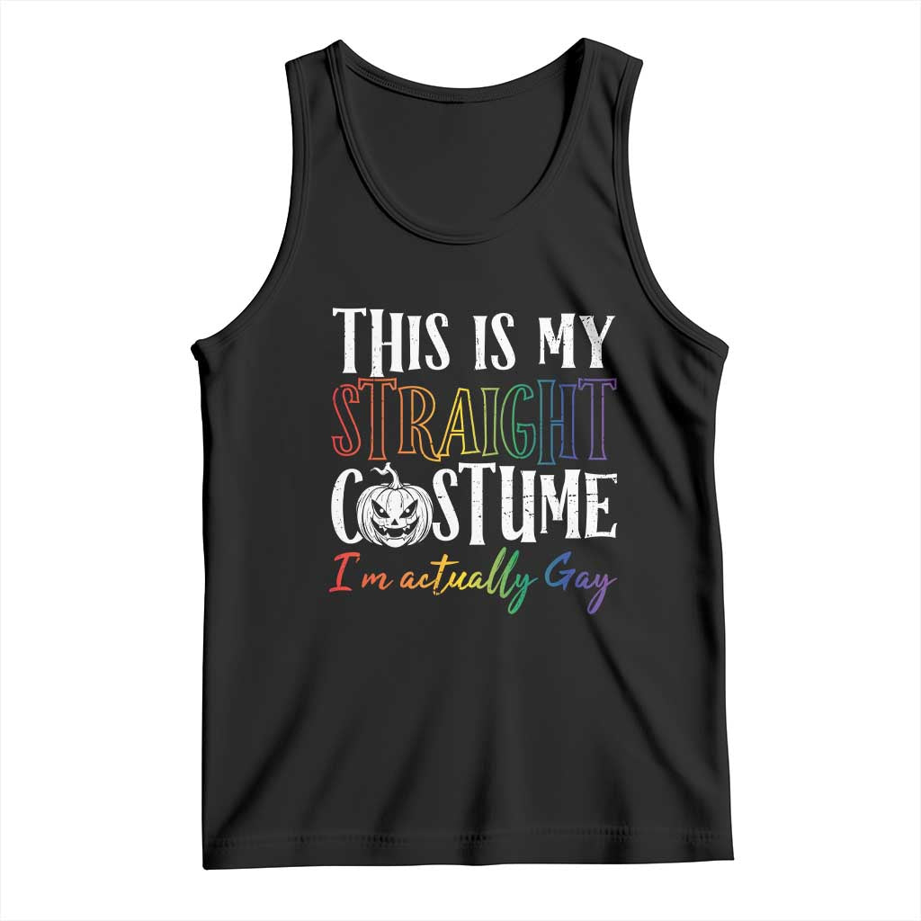 Funny Halloween LGBT Tank Top This Is My Straight Costume TS09 Black Print Your Wear