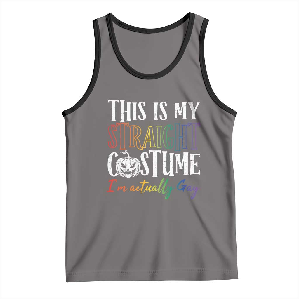 Funny Halloween LGBT Tank Top This Is My Straight Costume TS09 Deep Heather Black Print Your Wear