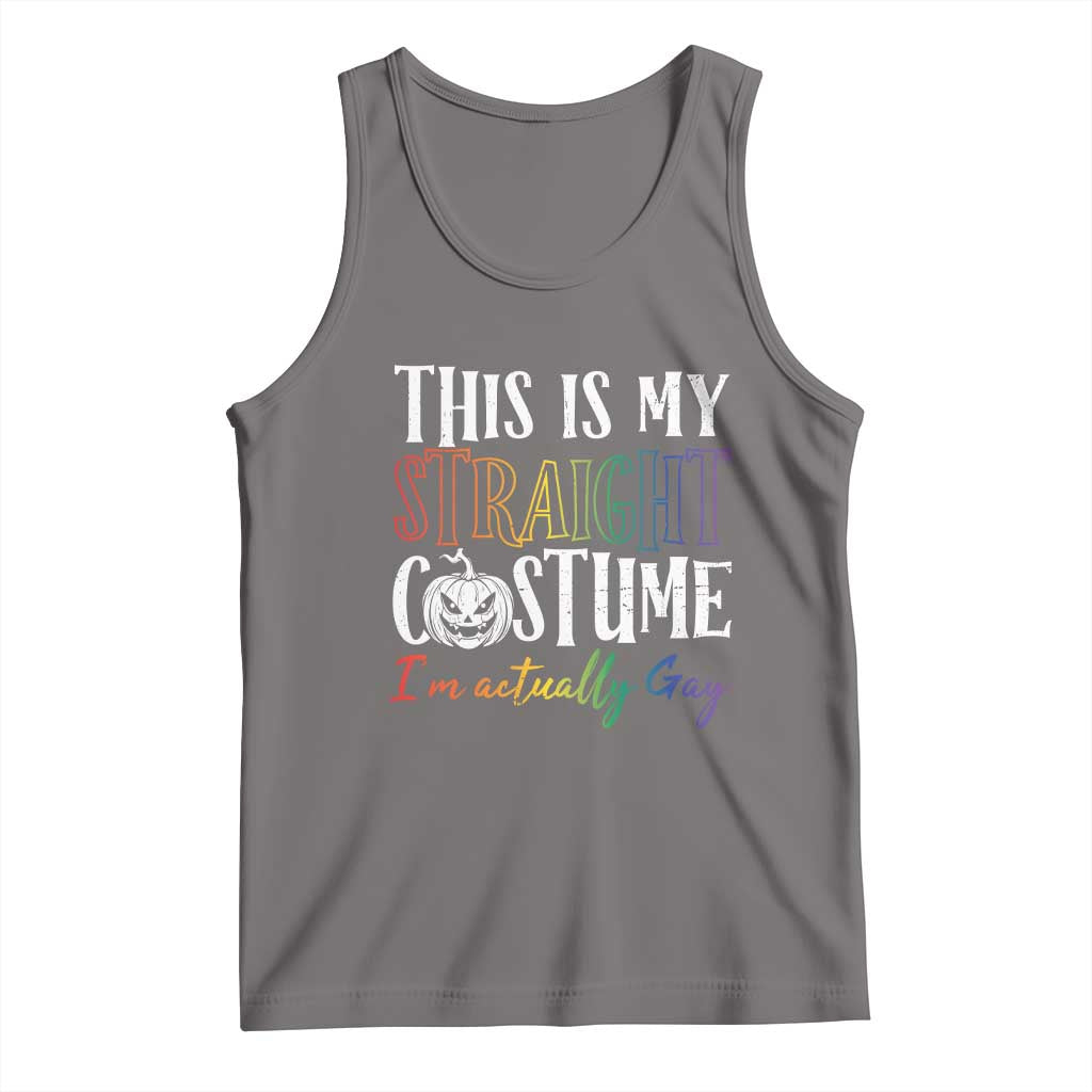 Funny Halloween LGBT Tank Top This Is My Straight Costume TS09 Deep Heather Print Your Wear