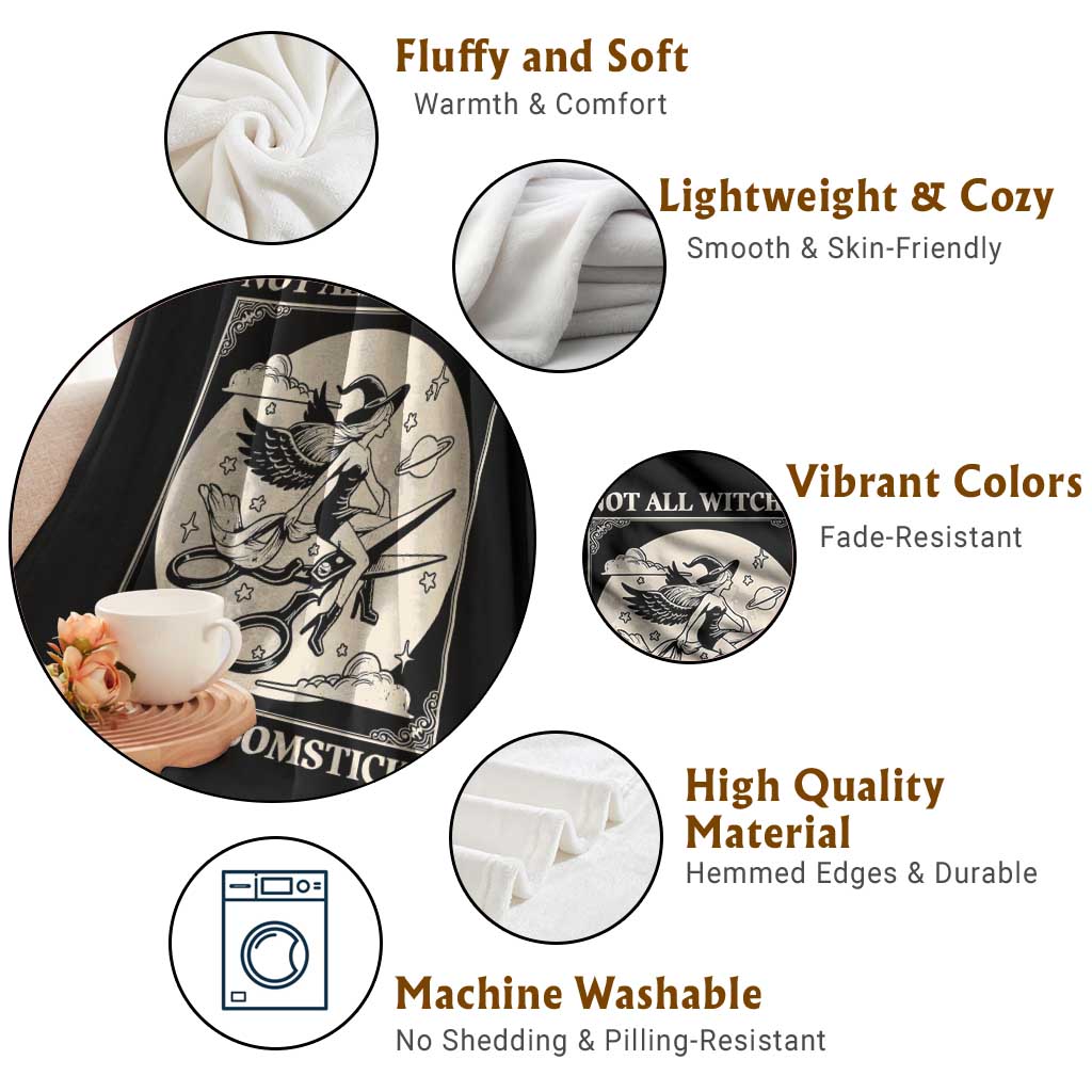 Funny Halloween Lesbian Throw Blanket Some Witches Don't Ride Broomsticks Les Witch TS09 Print Your Wear