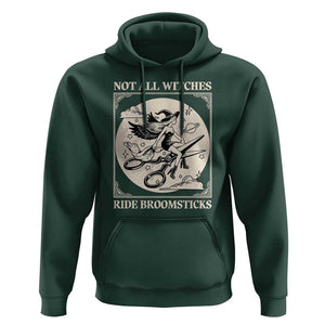Funny Halloween Lesbian Hoodie Some Witches Don't Ride Broomsticks Les Witch TS09 Dark Forest Green Print Your Wear