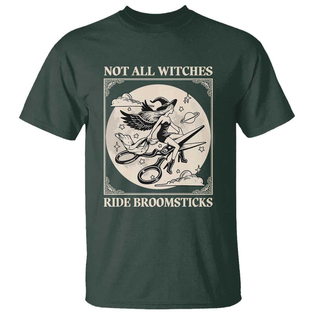 Funny Halloween Lesbian T Shirt Some Witches Don't Ride Broomsticks Les Witch TS09 Dark Forest Green Print Your Wear