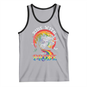 Funny Halloween LGBT Tank Top Ride With Pride Witch Rainbow Spooky And Pride TS09 Athletic Heather Black Print Your Wear