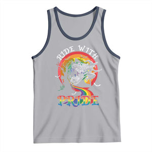Funny Halloween LGBT Tank Top Ride With Pride Witch Rainbow Spooky And Pride TS09 Athletic Heather Navy Print Your Wear