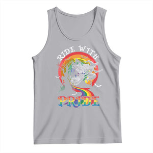 Funny Halloween LGBT Tank Top Ride With Pride Witch Rainbow Spooky And Pride TS09 Athletic Heather Print Your Wear