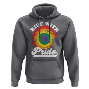 Funny Halloween LGBT Hoodie Ride With Pride Witch Rainbow TS09 Charcoal Print Your Wear