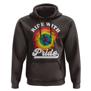 Funny Halloween LGBT Hoodie Ride With Pride Witch Rainbow TS09 Dark Chocolate Print Your Wear