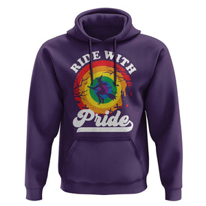 Funny Halloween LGBT Hoodie Ride With Pride Witch Rainbow TS09 Purple Print Your Wear