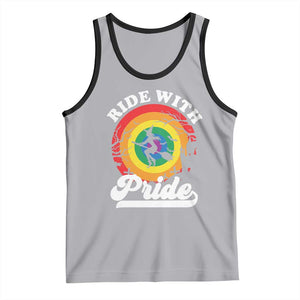 Funny Halloween LGBT Tank Top Ride With Pride Witch Rainbow TS09 Athletic Heather Black Print Your Wear
