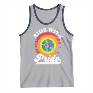 Funny Halloween LGBT Tank Top Ride With Pride Witch Rainbow TS09 Athletic Heather Navy Print Your Wear