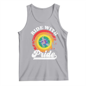 Funny Halloween LGBT Tank Top Ride With Pride Witch Rainbow TS09 Athletic Heather Print Your Wear