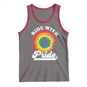 Funny Halloween LGBT Tank Top Ride With Pride Witch Rainbow TS09 Deep Heather Red Print Your Wear