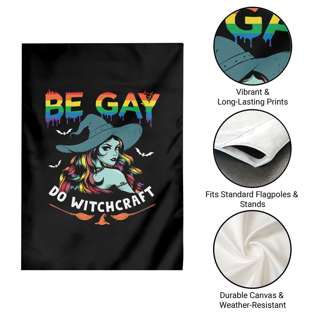 Funny Halloween LGBT Garden Flag Be Gay Do Witchcraft Rainbow Witch TS09 Print Your Wear
