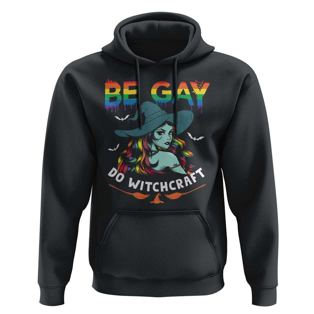 Funny Halloween LGBT Hoodie Be Gay Do Witchcraft Rainbow Witch TS09 Black Print Your Wear