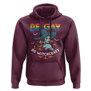 Funny Halloween LGBT Hoodie Be Gay Do Witchcraft Rainbow Witch TS09 Maroon Print Your Wear