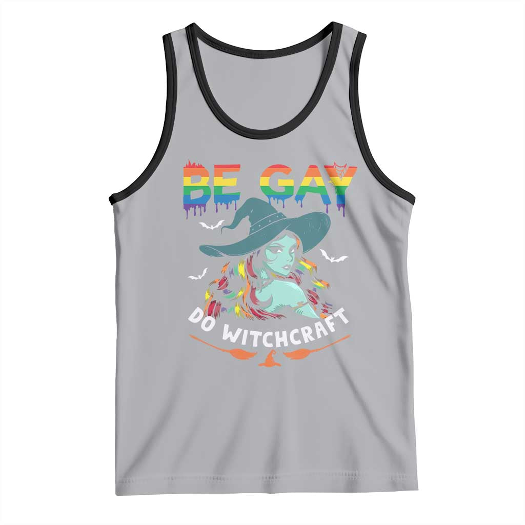 Funny Halloween LGBT Tank Top Be Gay Do Witchcraft Rainbow Witch TS09 Athletic Heather Black Print Your Wear