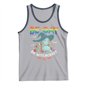 Funny Halloween LGBT Tank Top Be Gay Do Witchcraft Rainbow Witch TS09 Athletic Heather Navy Print Your Wear