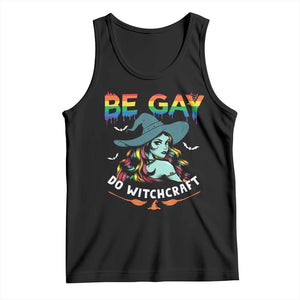 Funny Halloween LGBT Tank Top Be Gay Do Witchcraft Rainbow Witch TS09 Black Print Your Wear