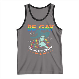 Funny Halloween LGBT Tank Top Be Gay Do Witchcraft Rainbow Witch TS09 Deep Heather Black Print Your Wear