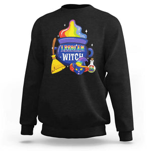 Funny Halloween LGBT Sweatshirt I'm The Lesbian Witch TS09 Black Print Your Wear