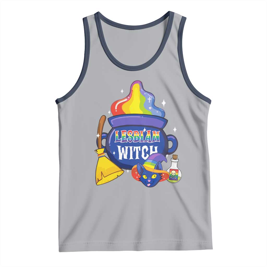 Funny Halloween LGBT Tank Top I'm The Lesbian Witch TS09 Athletic Heather Navy Print Your Wear
