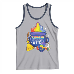 Funny Halloween LGBT Tank Top I'm The Lesbian Witch TS09 Athletic Heather Navy Print Your Wear