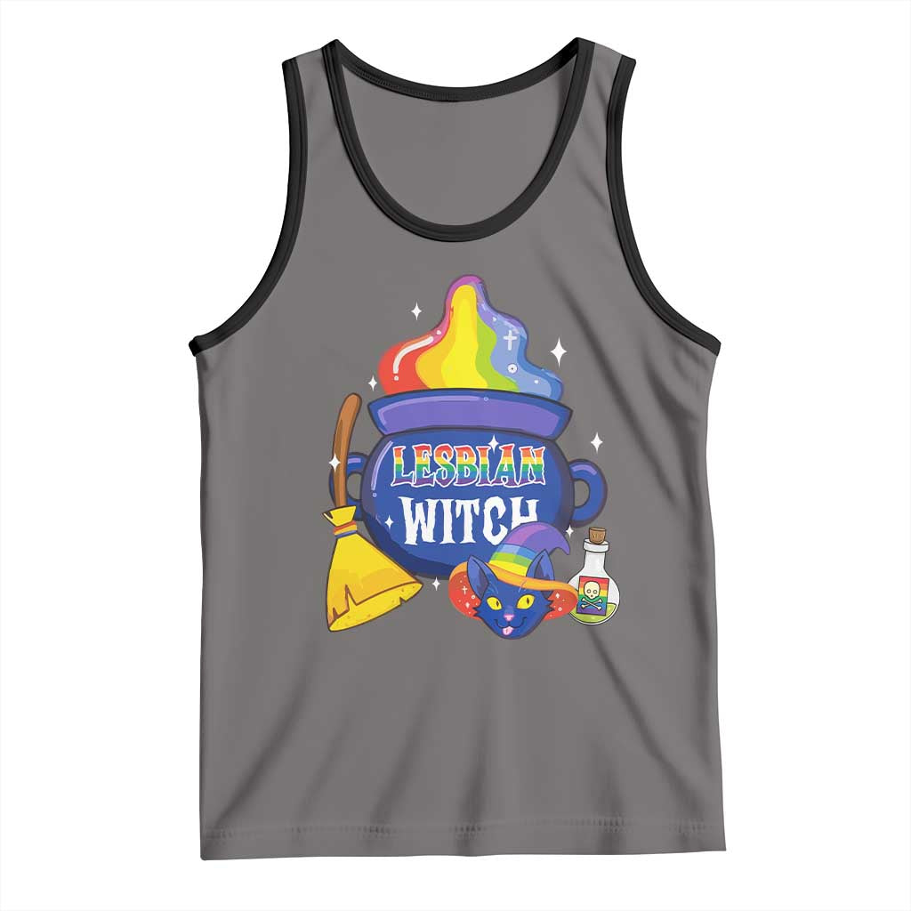 Funny Halloween LGBT Tank Top I'm The Lesbian Witch TS09 Deep Heather Black Print Your Wear