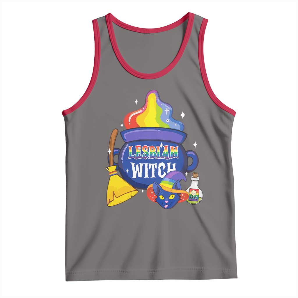 Funny Halloween LGBT Tank Top I'm The Lesbian Witch TS09 Deep Heather Red Print Your Wear