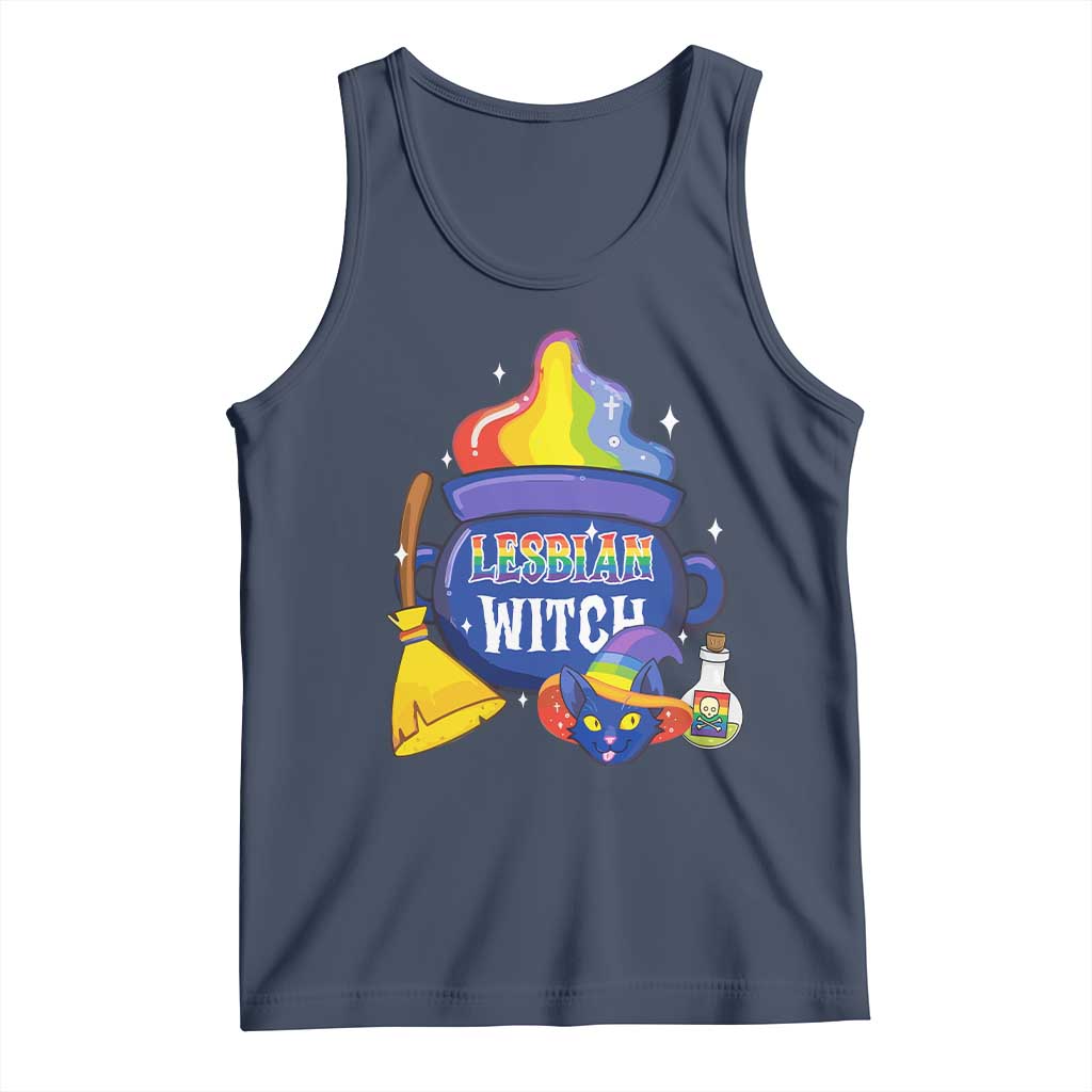 Funny Halloween LGBT Tank Top I'm The Lesbian Witch TS09 Navy Print Your Wear