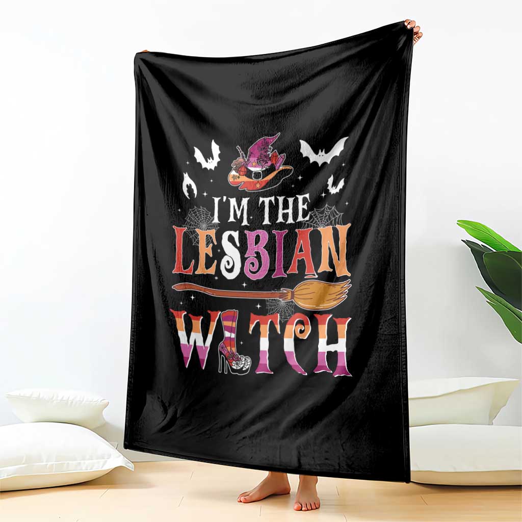 Funny Halloween LGBT Throw Blanket I'm The Lesbian Witch Spooky Season TS09 Print Your Wear
