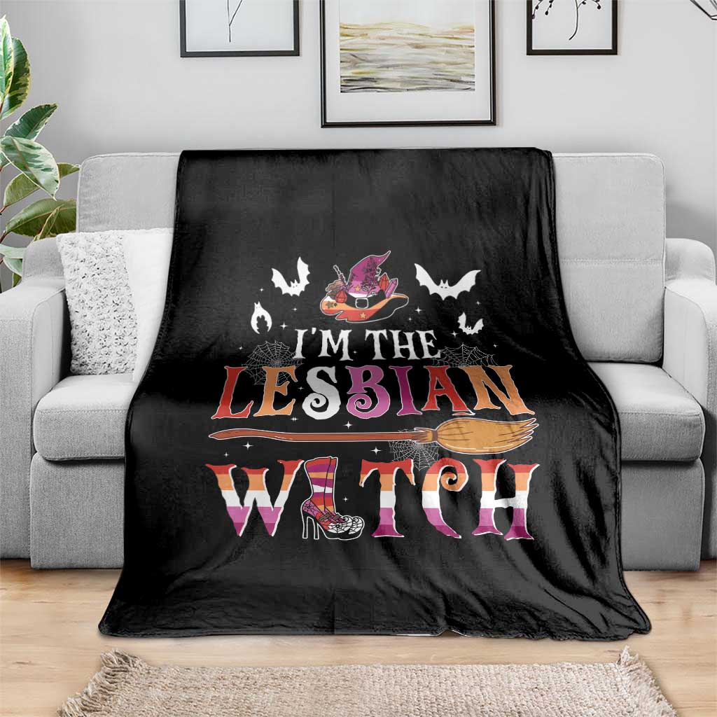 Funny Halloween LGBT Throw Blanket I'm The Lesbian Witch Spooky Season TS09 Print Your Wear
