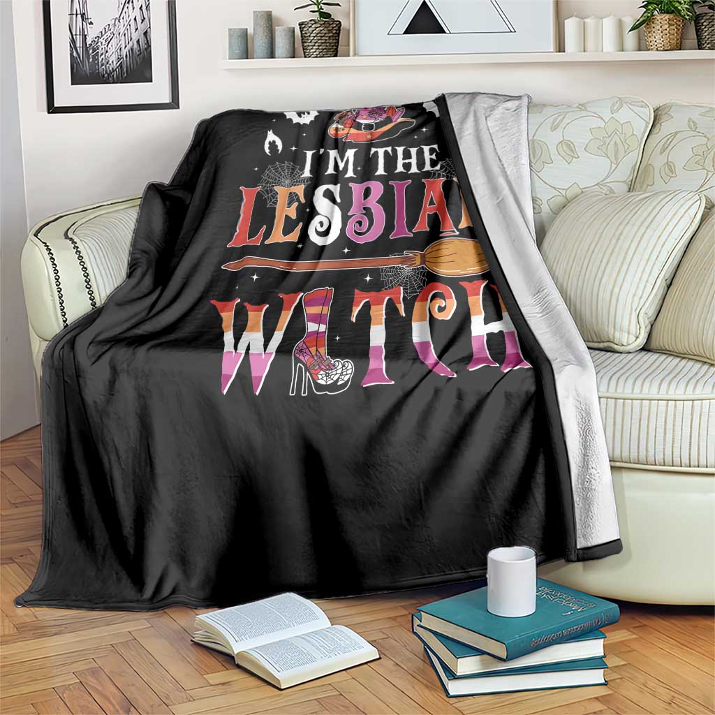 Funny Halloween LGBT Throw Blanket I'm The Lesbian Witch Spooky Season TS09 Print Your Wear