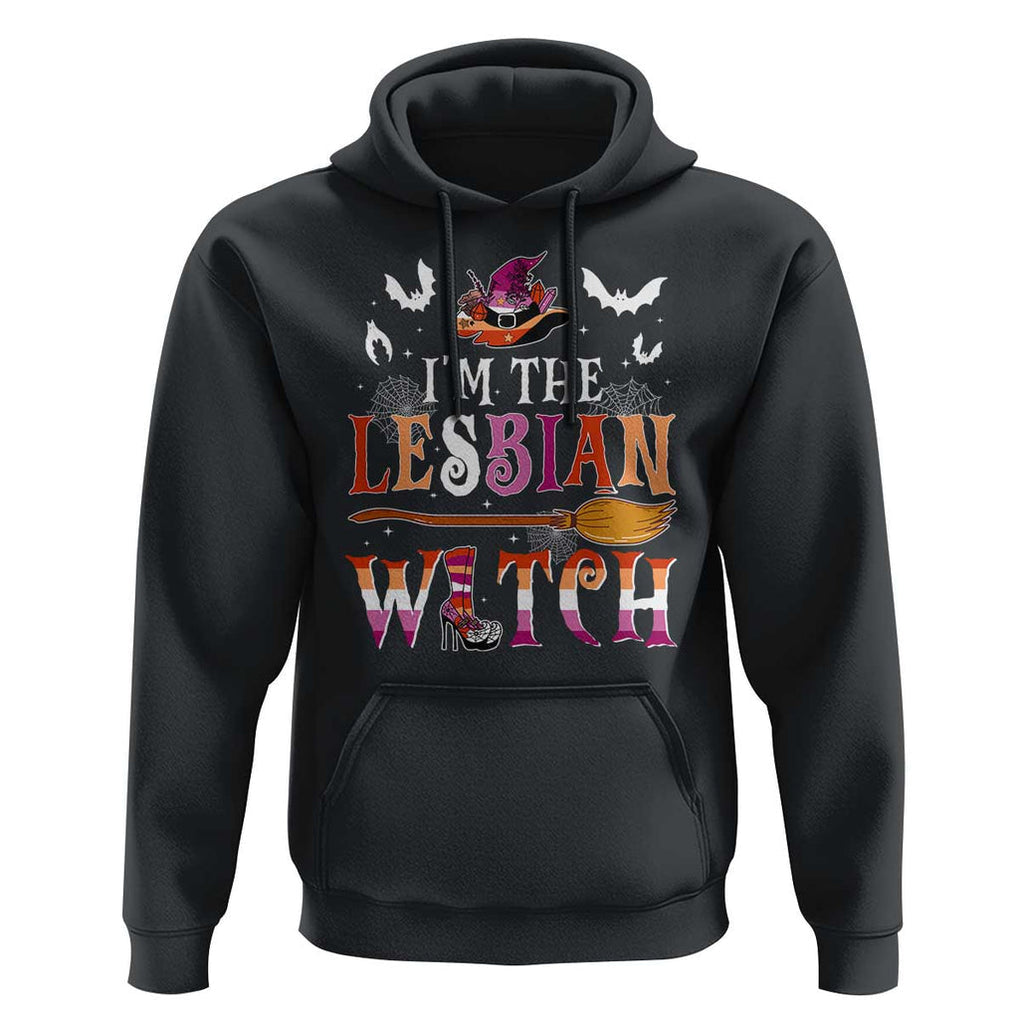 Funny Halloween LGBT Hoodie I'm The Lesbian Witch Spooky Season TS09 Black Print Your Wear